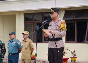 Kapolres Nias Selatan  AKBP Boney Wahyu Wicaksono, Sik Pimpin Apel Gelar Pasukan Operasi Zebra Toba 2023
