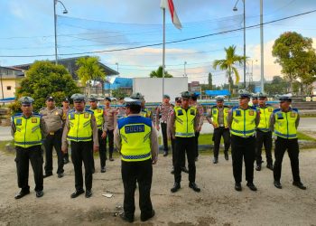 Jaga Kamseltibcar Lantas di Pagi Hari, Sat Lantas Polres Nias Selatan Rutin Pengaturan Lalu Lintas