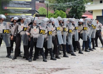 Polres Nias Selatan Gelar Latihan Sispamkota