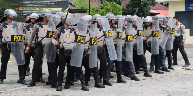 Polres Nias Selatan Gelar Latihan Sispamkota